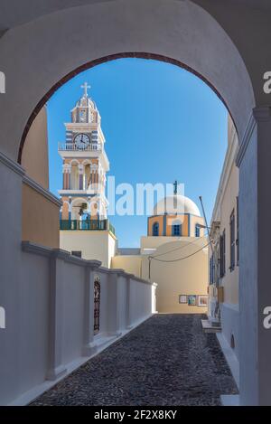 St. Johannes der Täufer Kathedrale in Thira, Santorini Insel, Griechenland Stockfoto