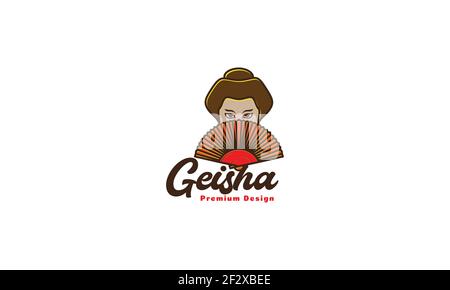 Vintage Geisha Frauen japan Logo Symbol Vektor Symbol Illustration Design Stock Vektor