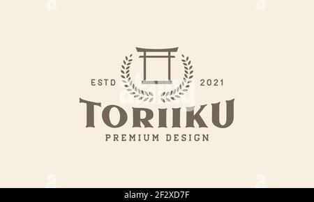 Vintage torii japan Logo Symbol Vektor Symbol Illustration Design Stock Vektor