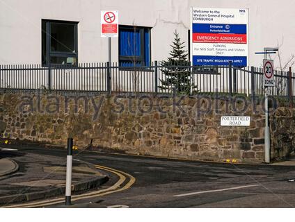 WESTERN General Hospital Eingang, Edinburgh Schottland Stockfoto