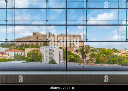 Akropolis-Palast aus dem Akropolis-Museum in Athen, Griechenland Stockfoto