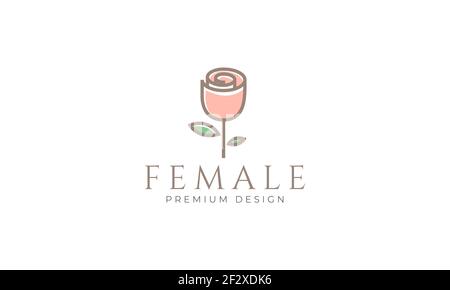 Moderne Farbe Rose Blume einfaches Logo Symbol Vektor Symbol Illustration Design Stock Vektor