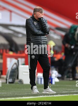 Das Fileboto vom 06-03-2021 von Sheffield United Manager Chris Wilder sieht niedergeschlagen aus. Bilddatum: Samstag, 6. März 2021. Ausgabedatum: Samstag, 13. März 2021. Stockfoto