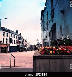 Blumenbeet Lisburn City NI Mittelformat Film Street Photography Stockfoto