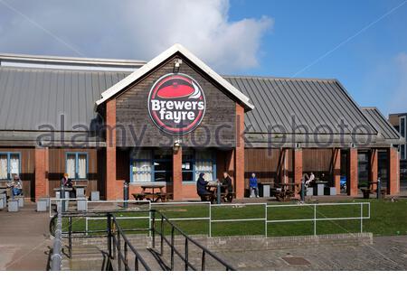 Brewers Fayre, lizenzierte Pub-Restaurantkette, Newhaven Harbour, Edinburgh Schottland Stockfoto