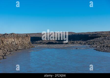 Schlucht des Flusses Jökulsá á á Fjöllum auf Island Stockfoto