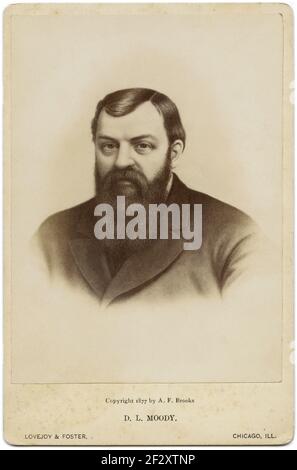 Dwight Lyman Moody (1837-1899), amerikanischer christlicher Evangelist, in einem Porträt von Alden Finney Brooks aus dem Jahr 1877. (USA) Stockfoto
