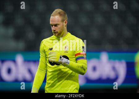 EUPEN, BELGIEN - 13. MÄRZ: Torwart Arnaud Bodar von Standard de Liege während des Croky Cup-Spiels zwischen KAS Eupen und Standard Luik in Kas Stockfoto