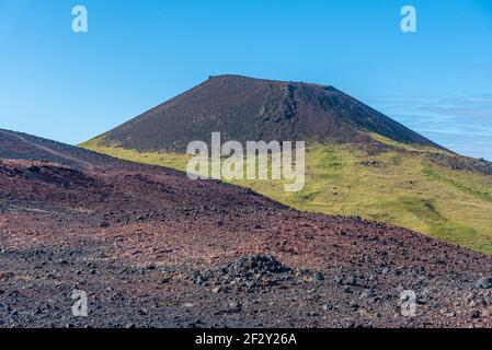 Helgafell Vulkan auf der Insel Heimaey in Island Stockfoto