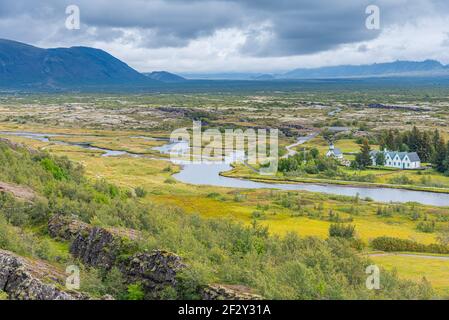 Landschaft des Thingvellir Nationalparks in Island Stockfoto