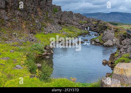 Oxara Fluss durch den Thingvellir Nationalpark in Island Stockfoto