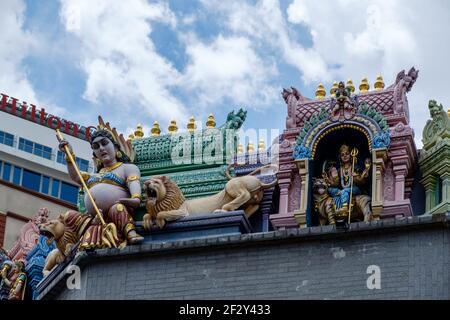 Sri Veeramakaliamman Tempel, Little India, Singapur Stockfoto