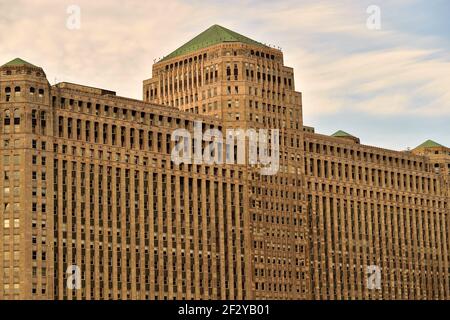 Chicago, Illinois, USA. Der massive Merchandise Mart in Chicago. Stockfoto