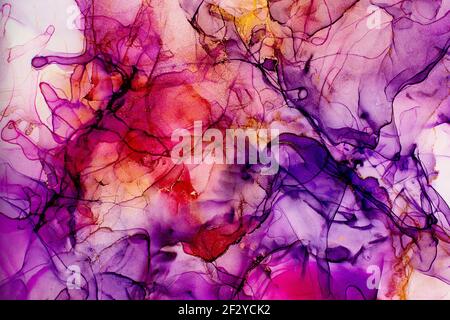 Abstrakt mehrfarbigen Marmor Textur Hintergrund. Design Geschenkpapier, Tapete. Mischen von Acrylfarben. Moderne flüssige Kunst. Alkoholtinte Muster Stockfoto