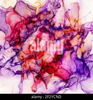 Abstrakt mehrfarbigen Marmor Textur Hintergrund. Design Geschenkpapier, Tapete. Mischen von Acrylfarben. Moderne flüssige Kunst. Alkoholtinte Muster Stockfoto