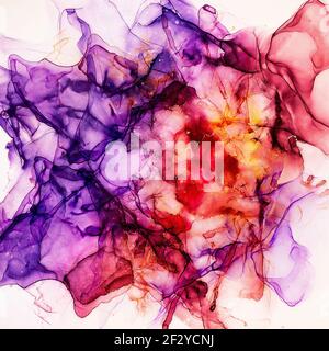 Abstrakt mehrfarbigen Marmor Textur Hintergrund. Design Geschenkpapier, Tapete. Mischen von Acrylfarben. Moderne flüssige Kunst. Alkoholtinte Muster Stockfoto