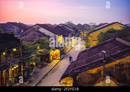 Blick über hoi, eine antike Stadt in vietnam, die zum unesco-Weltkulturerbe gehört Stockfoto