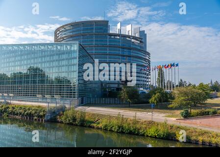 Das Europäische parlament befindet sich in Straßburg, Frankreich Stockfoto