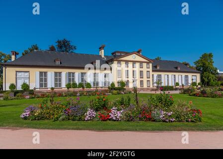 Orangerie-Gebäude im Parc de l'Orangerie in Straßburg, Frankreich Stockfoto