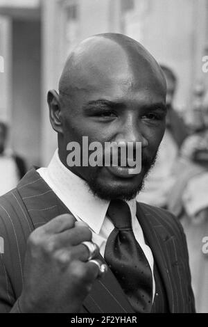 Aktenfoto vom 18-09-1980 des amerikanischen Mittelgewicht-Boxers Marvin Hagler. Ausgabedatum: Sonntag, 14. März 2021. Stockfoto