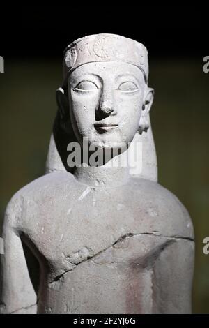 Fragment alte Skulptur einer syrischen Frau, Türkei Stockfoto