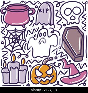 halloween Tag handgezeichnete Doodle Stock Vektor