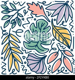 Handgezeichnetes Doodle-Blatt Stock Vektor