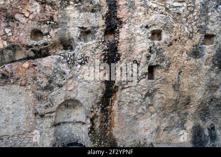 Überreste der byzantinischen Cardo, von Kaiser Justinian im 6. Jahrhundert im jüdischen Viertel in der Altstadt Ost Jerusalem Israel gebaut Stockfoto