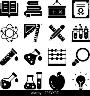 Solide Symbole für das Bildungswesen Stock Vektor