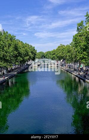 Le Canal Saint Martin à Paris Stockfoto