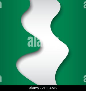 Abstrakt schwenkende nigeria-Flagge. Kreativer Hintergrund in nigeria Flaggen Farben für Urlaub Karte Design. Nationales Plakat. Staatliche nigerianische patriotische Abdeckung Stock Vektor