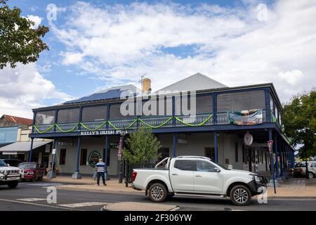 Kellys irish Pub im Stadtzentrum von Mudgee, regionales NSW, Australien Stockfoto