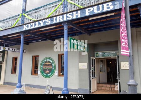 Mudgee Stadtzentrum und Kellys Irish Pub auf der Höhe Street, Mudgee, Regional NSW, Australien Stockfoto