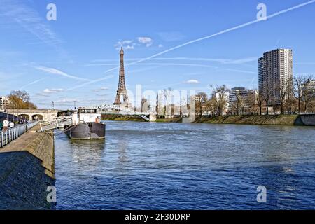 Le pont Rouelle à Paris Stockfoto