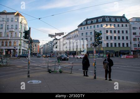 Landschaft am Rosenthaler platz an einem Sonntagstag in Mitte Berlin Stockfoto