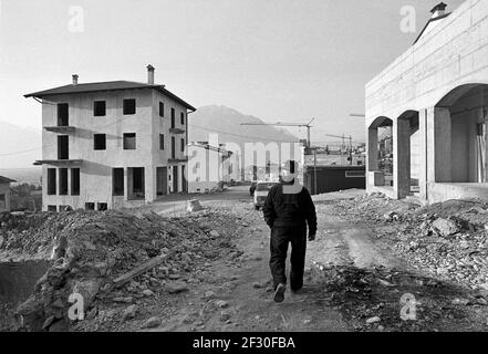 Februar 1980, Wiederaufbau in Friaul (Norditalien) nach dem Erdbeben im Mai 1976 Stockfoto