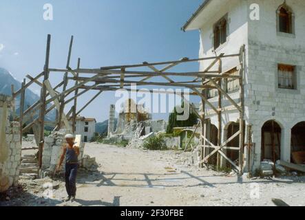 Februar 1980, Wiederaufbau in Friaul (Norditalien) nach dem Erdbeben im Mai 1976 Stockfoto