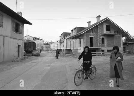 Februar 1980, Wiederaufbau in Friaul (Norditalien) nach dem Erdbeben im Mai 1976 Stockfoto