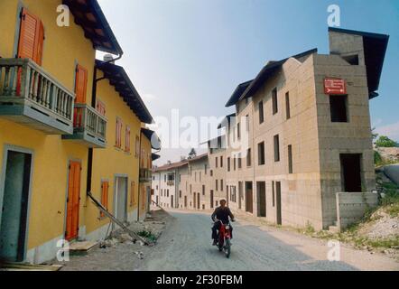 Februar 1980, Wiederaufbau in Friaul (Norditalien) nach dem Erdbeben im Mai 1976 Stockfoto