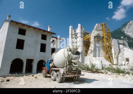 Februar 1980, Wiederaufbau in Friaul (Norditalien) nach dem Erdbeben im Mai 1976 Stockfoto