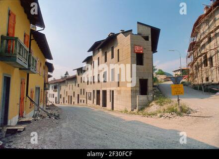 Februar 1980, Wiederaufbau in Friaul (Norditalien) nach dem Erdbeben im Mai 1976 Stockfoto