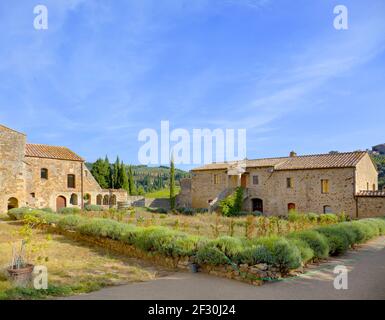 Sehenswürdigkeiten in der Toskana: Abbazia di SantAntimo. Italien. Stockfoto