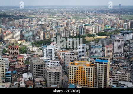 Luftaufnahme von dar Es Salaam Hauptstadt von Tansania in Afrika Stockfoto