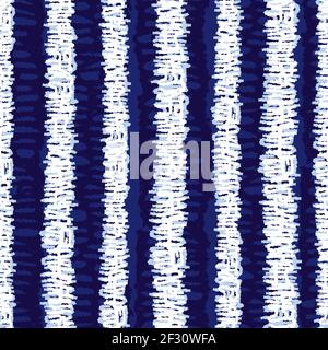 Vector blau Shibori vertikale Grunge Streifen 02 nahtlose Muster. Geeignet für Textil, Geschenkpapier und Tapeten. Stock Vektor