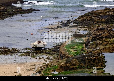 Ebbe in der Bretagne Stockfoto