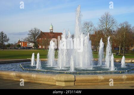 Brunnen in Broadway Gärten, Letchworth Garden City Stockfoto