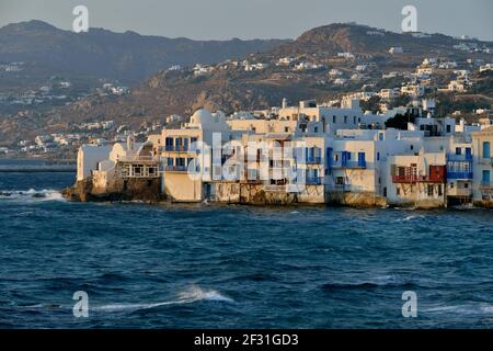 Geographie / Reisen, Griechenland, ehemalige Kapitänshäuser von Klein-Venedig, Chora oder Mykonos-Stadt, Mykonos, Additional-Rights-Clearance-Info-not-available Stockfoto