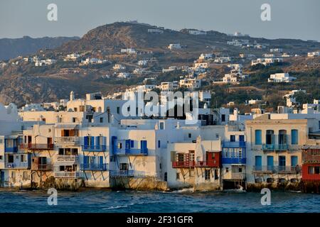 Geographie / Reisen, Griechenland, ehemalige Kapitänshäuser von Klein-Venedig, Chora oder Mykonos-Stadt, Mykonos, Additional-Rights-Clearance-Info-not-available Stockfoto