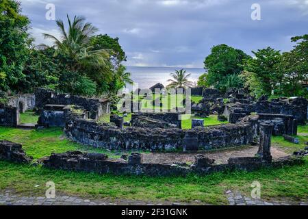 Frankreich, Westindien, Martinique, Saint-Pierre, Ruinen der Fort-Kirche Stockfoto