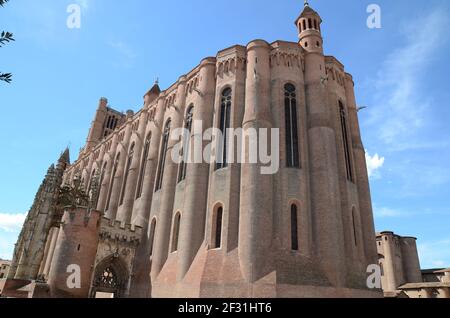 Frankreich, Tarn, Albi, die Kathedrale Sainte Cecile wurde zwischen 1282 und 1480 gebaut, dieses Ziegelschiff ist UNESCO-Weltkulturerbe. Stockfoto